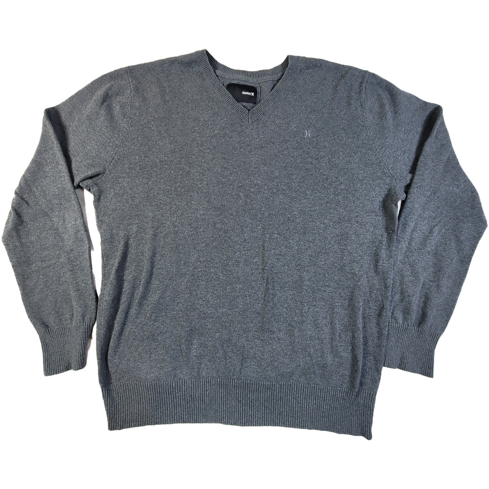 Hurley Gray Knit Long Sleeve Men's Sweater SZ XL